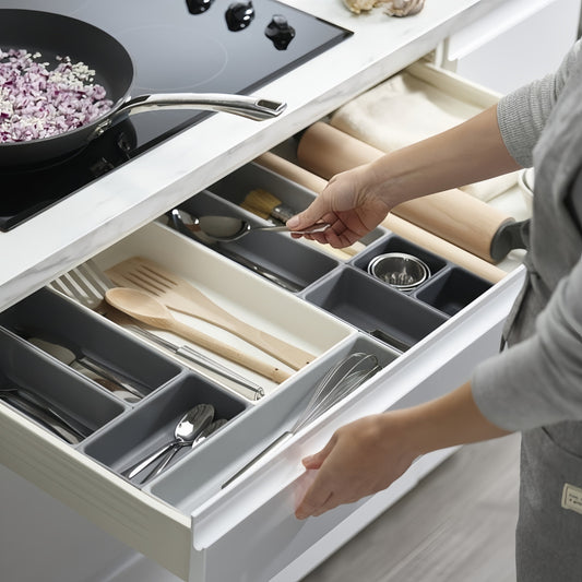 10-Piece Multipurpose Kitchen Flatware Organizer Set – Adjustable