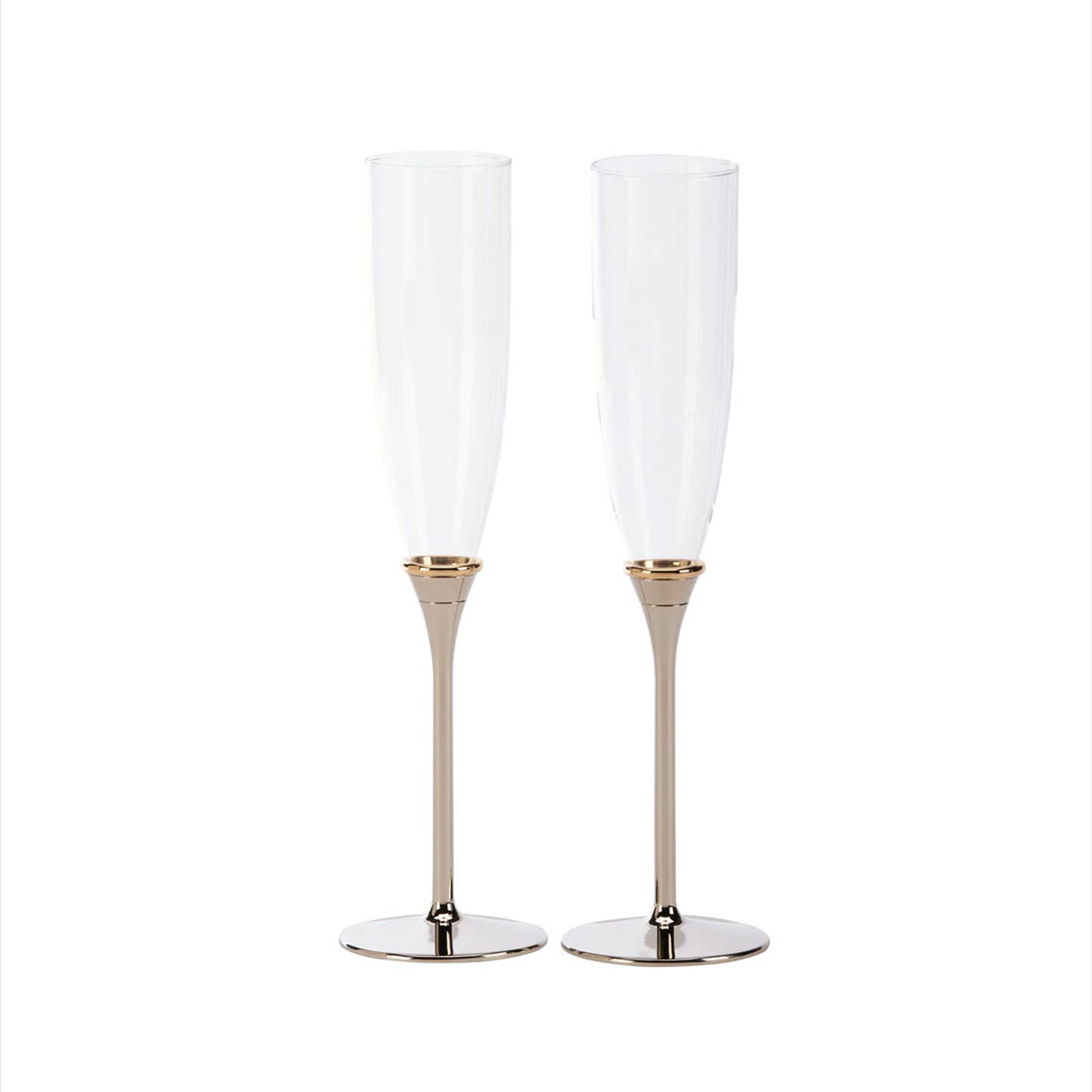 Gold Ring Toasting Flutes Set | Glassware | Kitchen + Metal