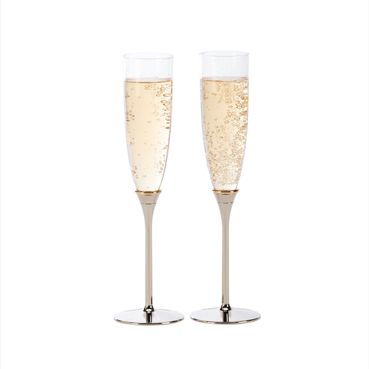 Gold Ring Toasting Flutes Set | Glassware | Kitchen + Metal