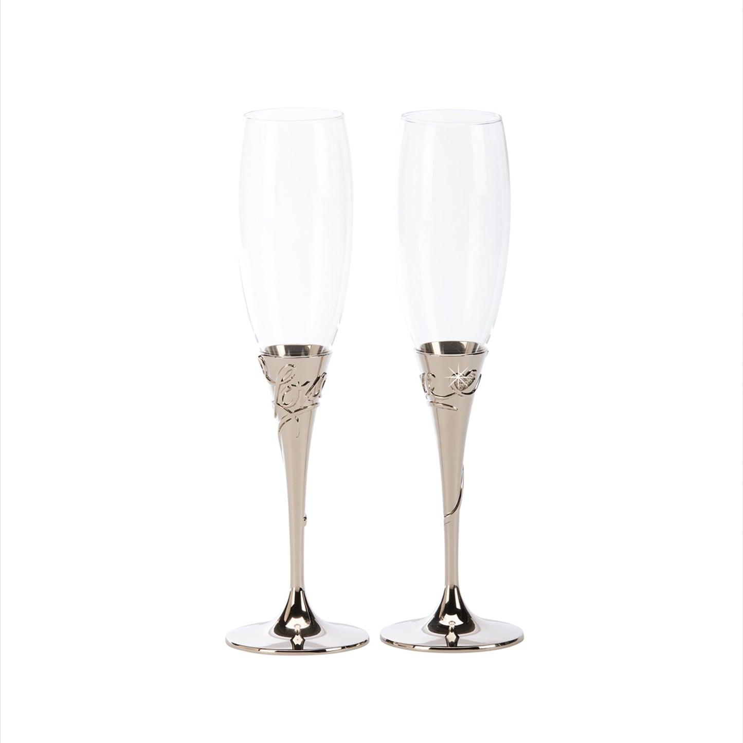 Love Toasting Champagne Flutes Set | Glassware | Under $100 | Kitchen + Metal