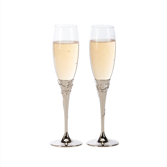 Love Toasting Champagne Flutes Set | Glassware | Under $100 | Kitchen + Metal