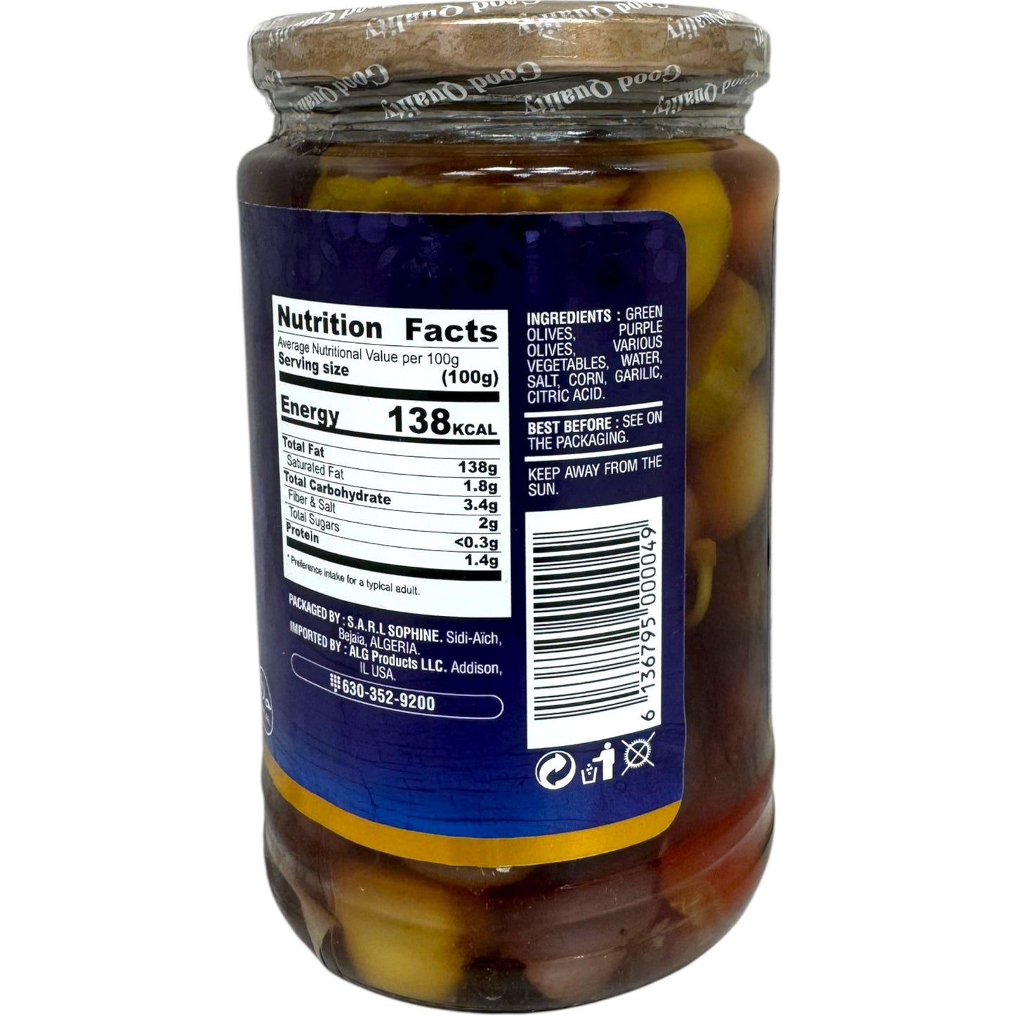 Sophine Cocktail Olives - Premium Quality Mediterranean Green Olives for Perfect Drinks