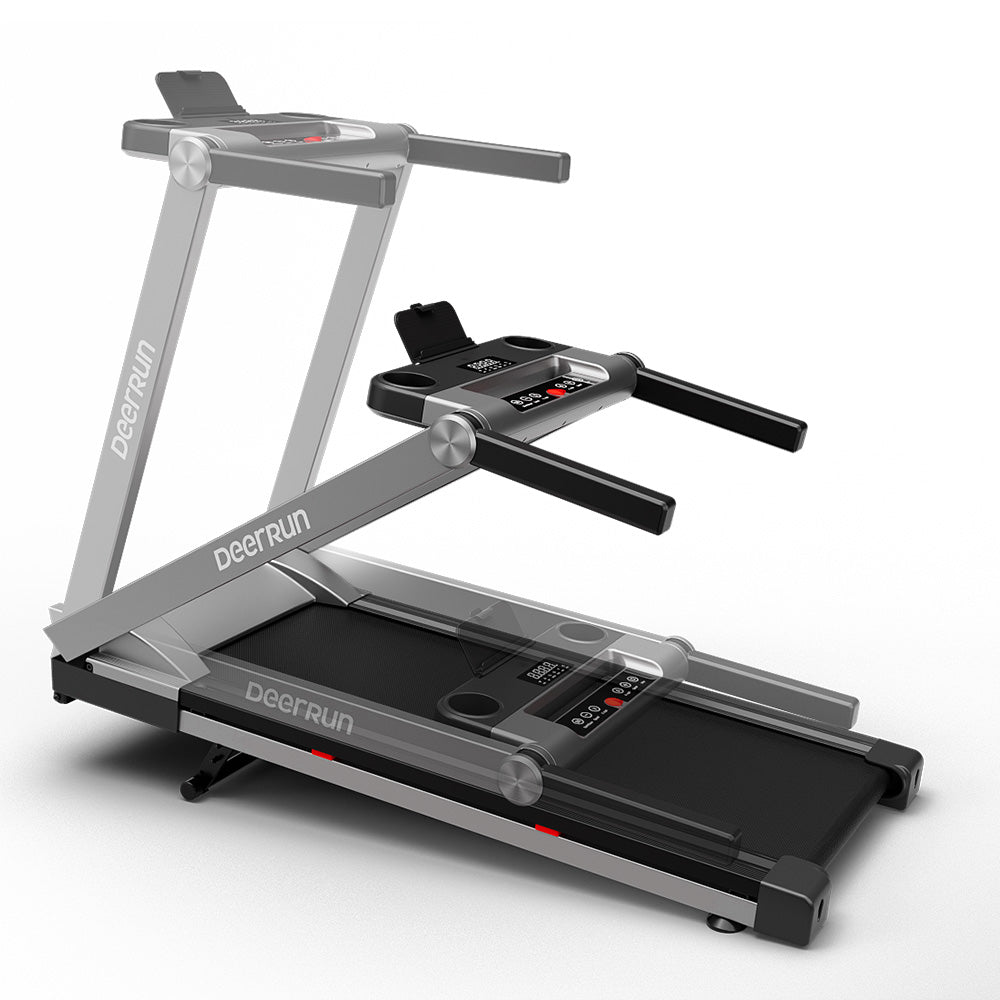 DeerRun A1 Pro Move+ 6% Incline Foldable Treadmill——2025 Upgraded Chip & NFC Support | 350Lbs, 10mph Silver