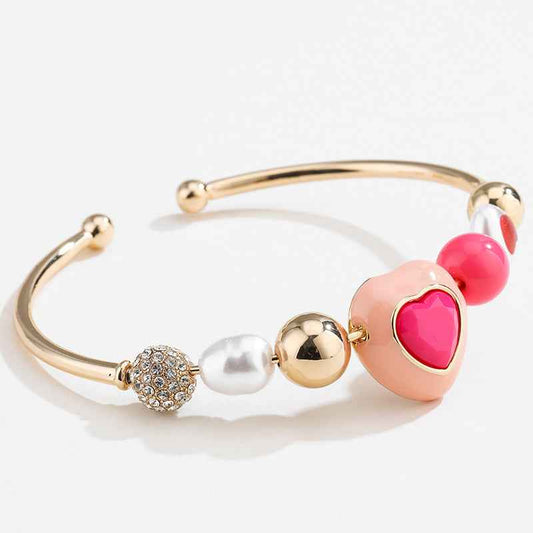 Heart Peach Pearl Bracelet - Fashion Original Design Combination Suit