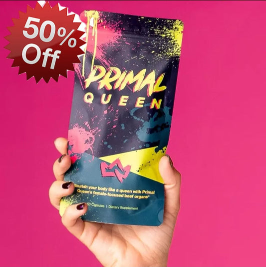 Primal Queen Female-Optimized Beef Organ Superfood Supplement (Beef Liver, Kidney, Heart, & 3 More) - 100% Grass Fed, Pasture Raised Cattle - Balance Hormones, Energy, & More for Women