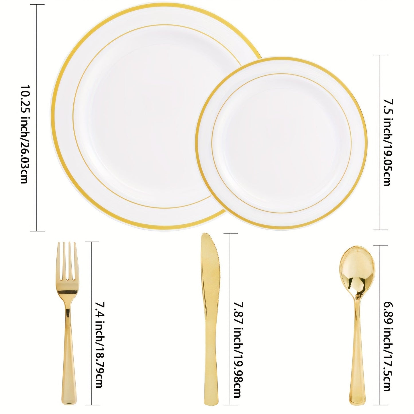 Elegant 50Piece Gold Dinnerware Set for Weddings Parties