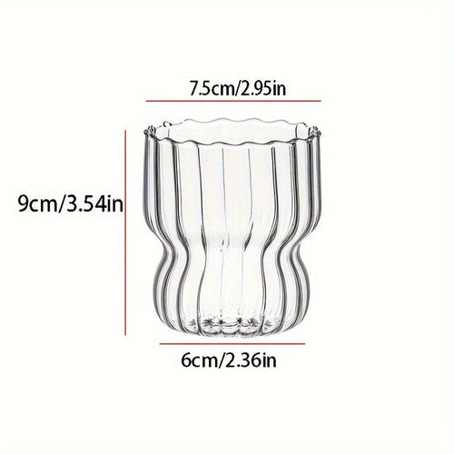Elegant MultiUse Glass Cup with Vertical Stripes