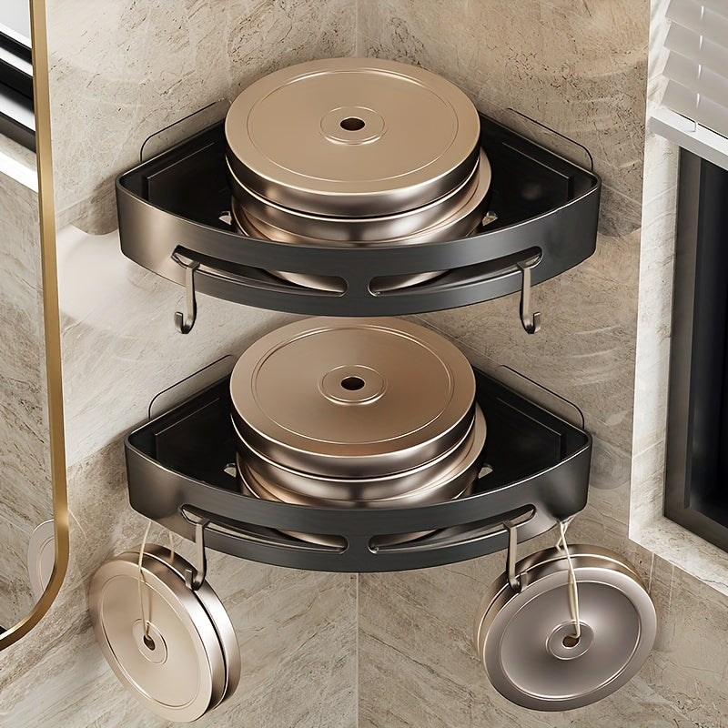 Compact WallMounted Corner Shelves Durable Bathroom Organizer