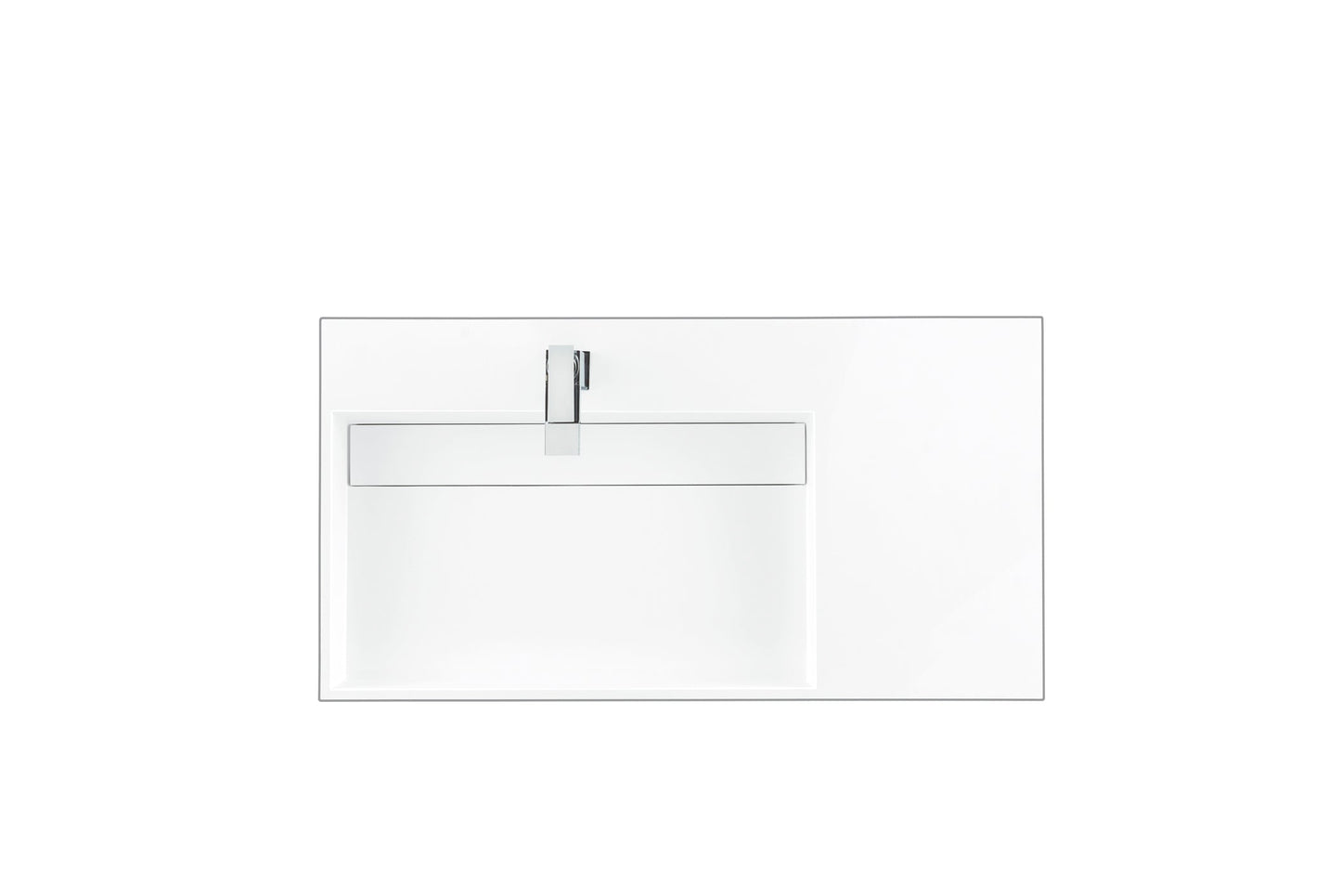 36" Single Top, Composite Stone, Glossy White Finish