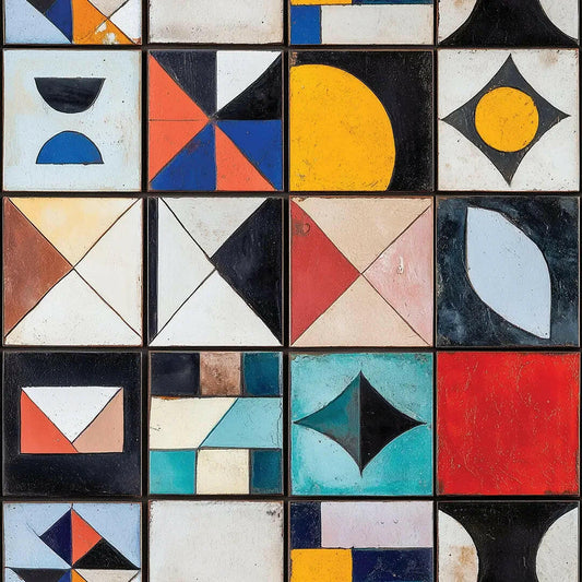 Mid-Century Artisan Tile Mural