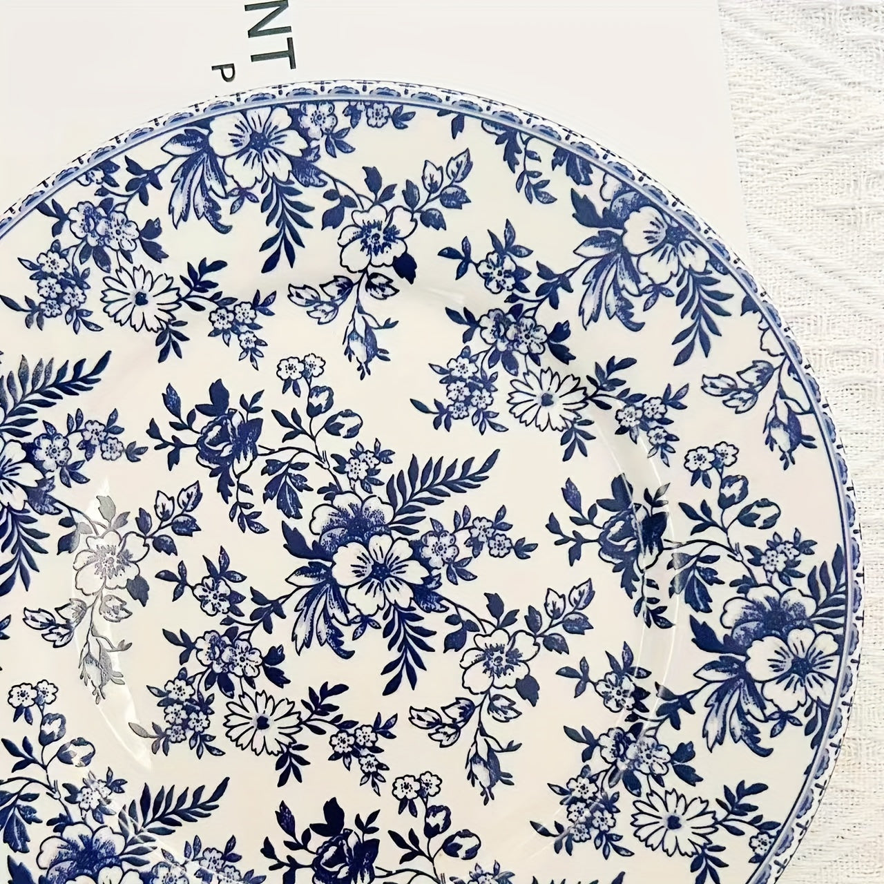 Nordic Blue White Porcelain Dessert Plates Set