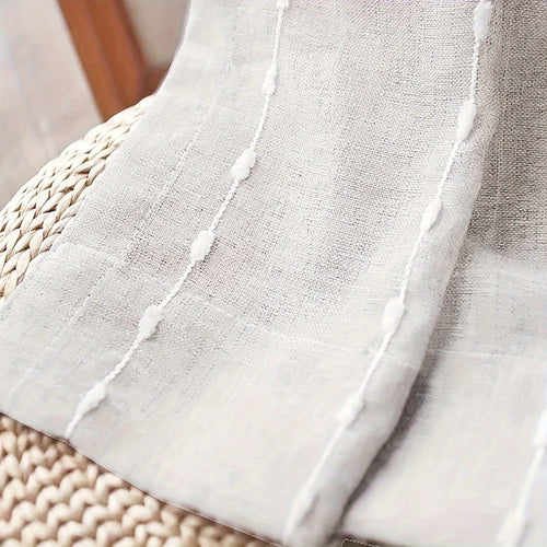 Elegant Embroidered Ball Linen Sheer Curtain for Home