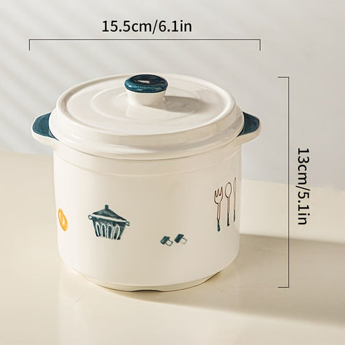 Ceramic Stew Pot with Double Lids for Healthy Cooking