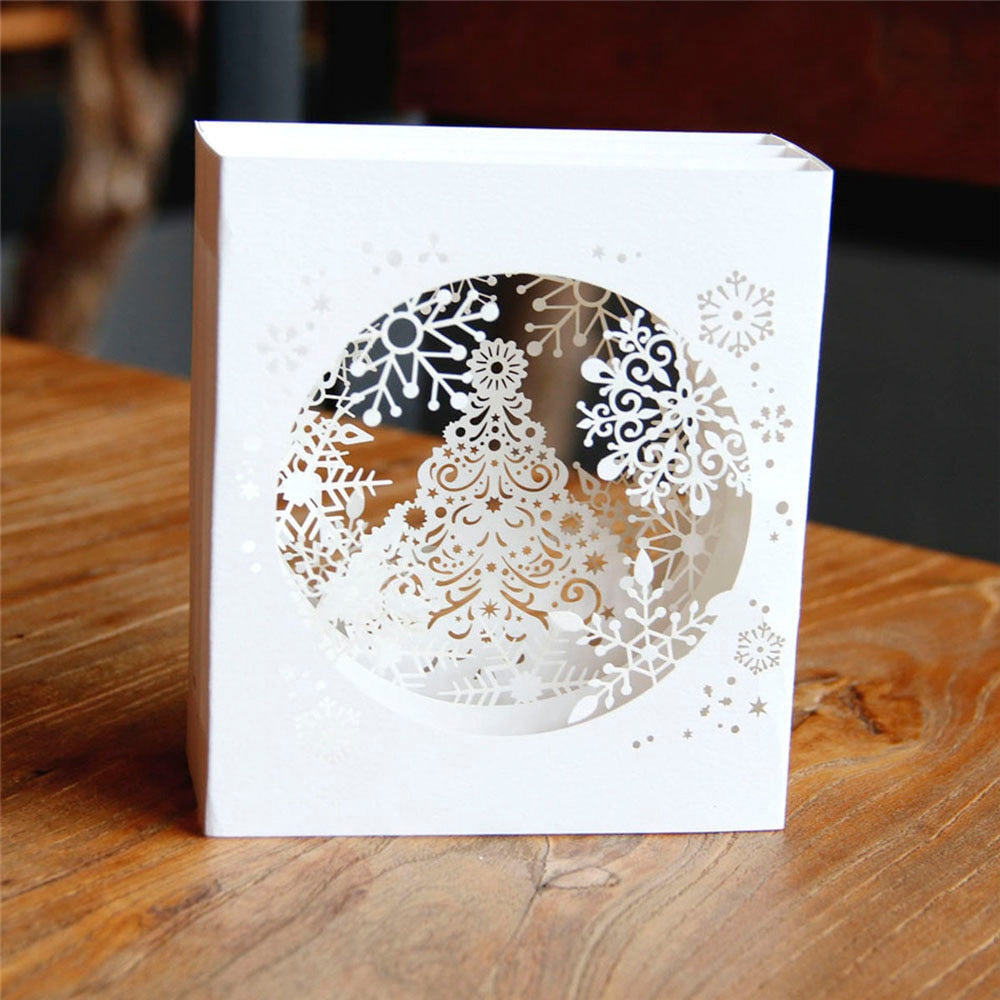 1 Pcs Handmade Merry Christmas Greeting Card 3D