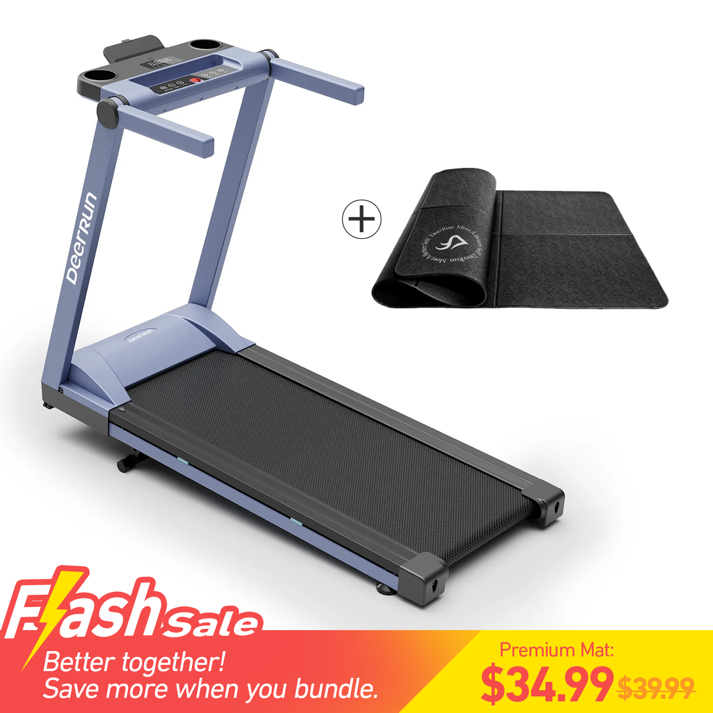 DeerRun A1 Pro Move+ 6% Incline Foldable Treadmill——2025 Upgraded Chip & NFC Support | 350Lbs, 10mph