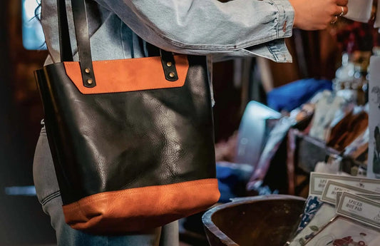 The Naomi Leather Tote Bag - Black