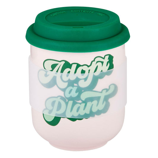 Adopt a Plant Ceramic To Go Mug | Holds 16 oz. | Eco Mug with Silicone