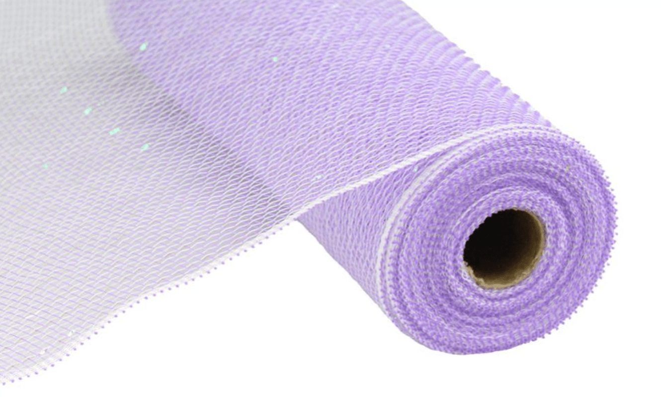 10.25"X10YD IRID FOIL MESH IRID PASTEL LAV/WHITE