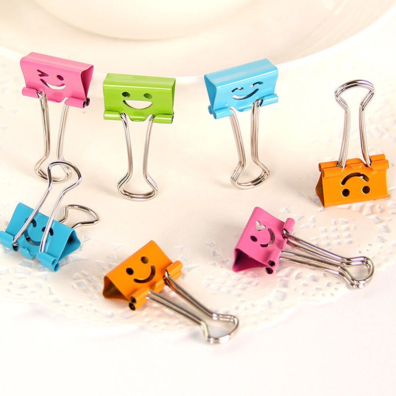 10 Pieces Hot Sale 19mm Smile Metal Binder Clips