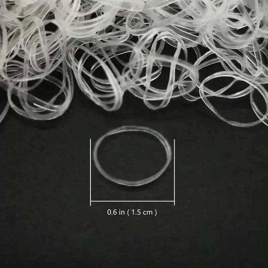 1000-Pieces: Clear Elastic Hair Rubber Bands Transparent Mini Hair Ties Small Stretch Hair Bands For Women