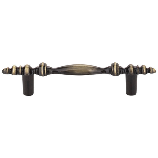 3" Center-to-Center Brushed Antique Brass Baroque Kingsport Cabinet Pull