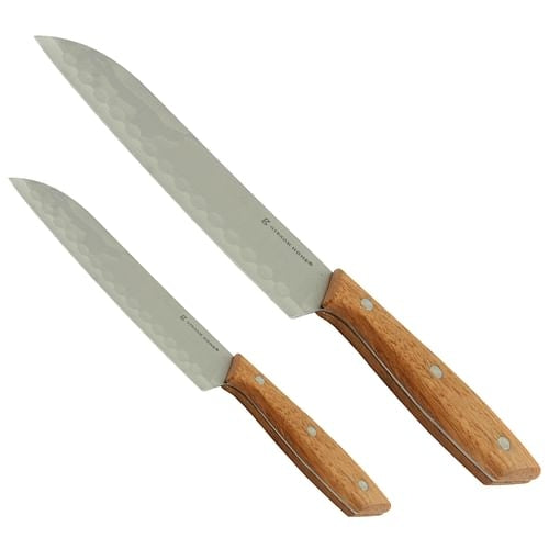 Gibson Home Seward 2 Piece Stainless Steel Santoku Knife Cutlery Set