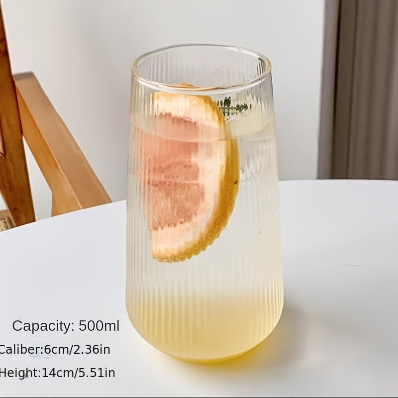 Visually Appealing Striped Glass Cup - High Borosilicate, Reusable &