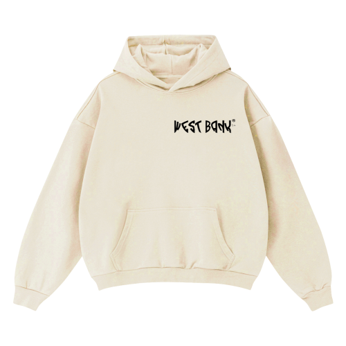 W.B West Bank Bunny Unisex Cropped Drop Shoulder Heavyweight Oversized Hoodie