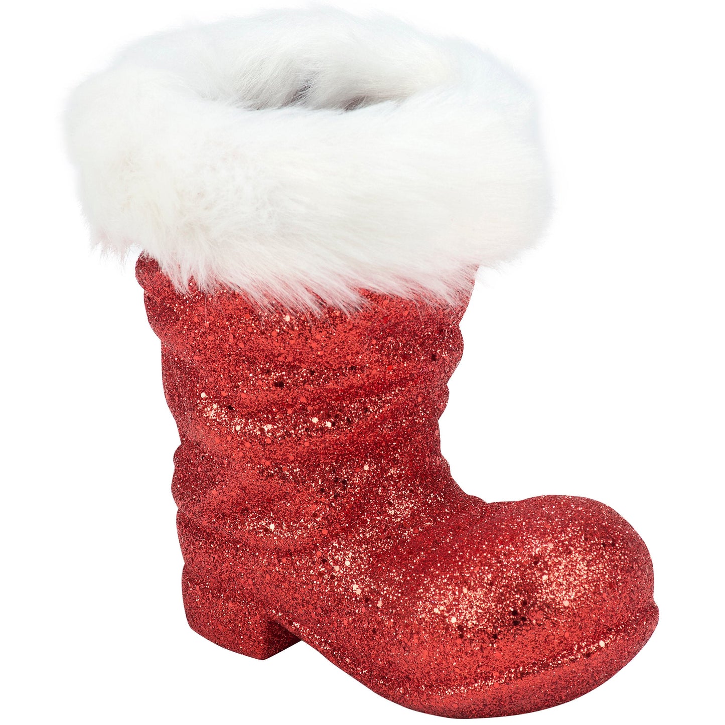 6" Glitter Santa Boot Sitter