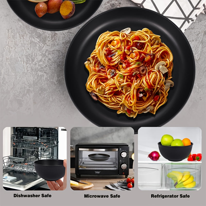 Yuhuphyllic 24Piece Durable Dinnerware Set for Camping Dorms