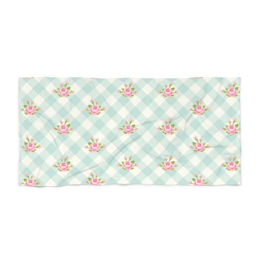 Customizable: Chic Floral Beach Towel for Summer Fun, Poolside Relaxation, Travel Essentials, Gift for Beach Lovers, Floral Design