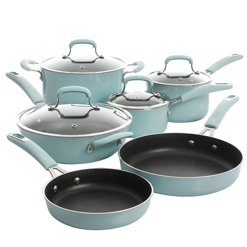 Kenmore Elite Andover 10 Piece Nonstick Aluminum Cookware Set in | Kitchen + Metal