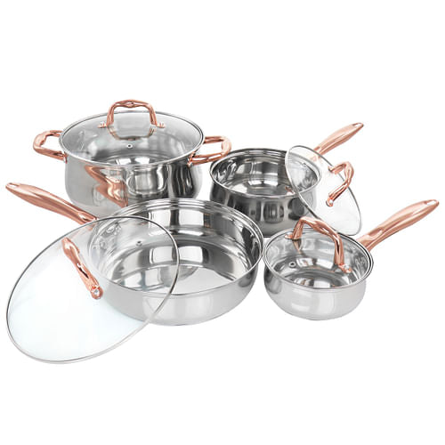 Gibson Home Bransonville 8 Piece Stainless Steel Cookware Set in