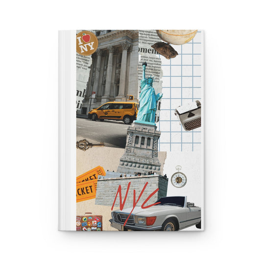 NYC-Inspired Hardcover Journal, Travel Diary, Gift for Writers, Vintage NYC Art, City Lover's Notebook, Sketchbook