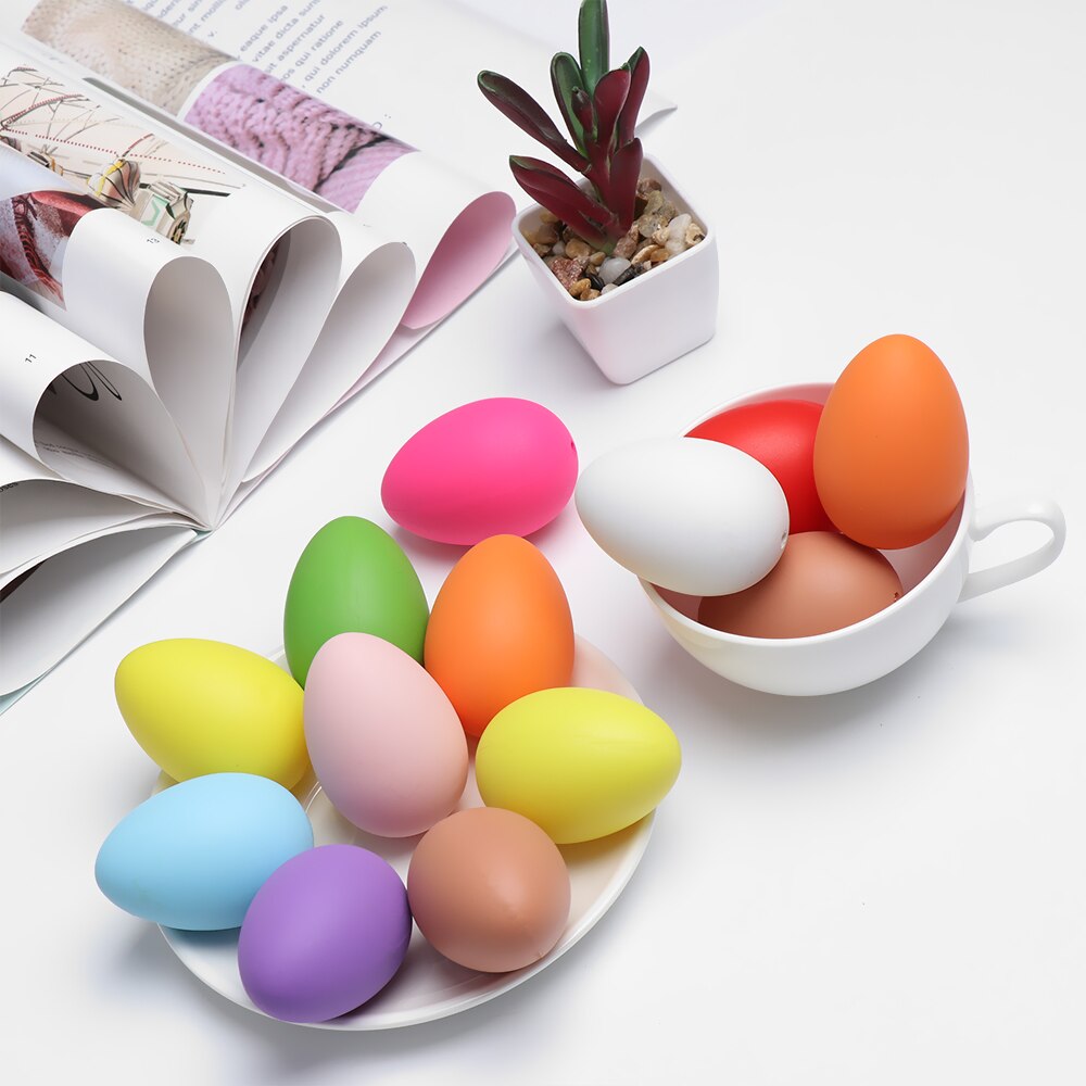 12pcs Mixed Color Plastic Hanging Easter Egg
