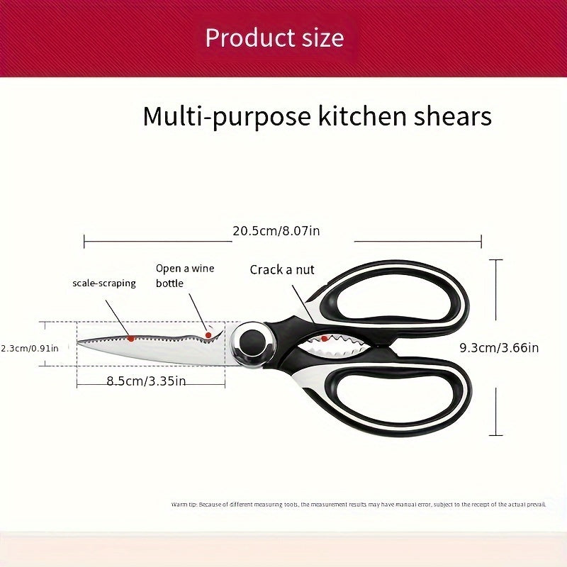 Multifunctional Stainless Steel Kitchen Scissors with Nut Bottle