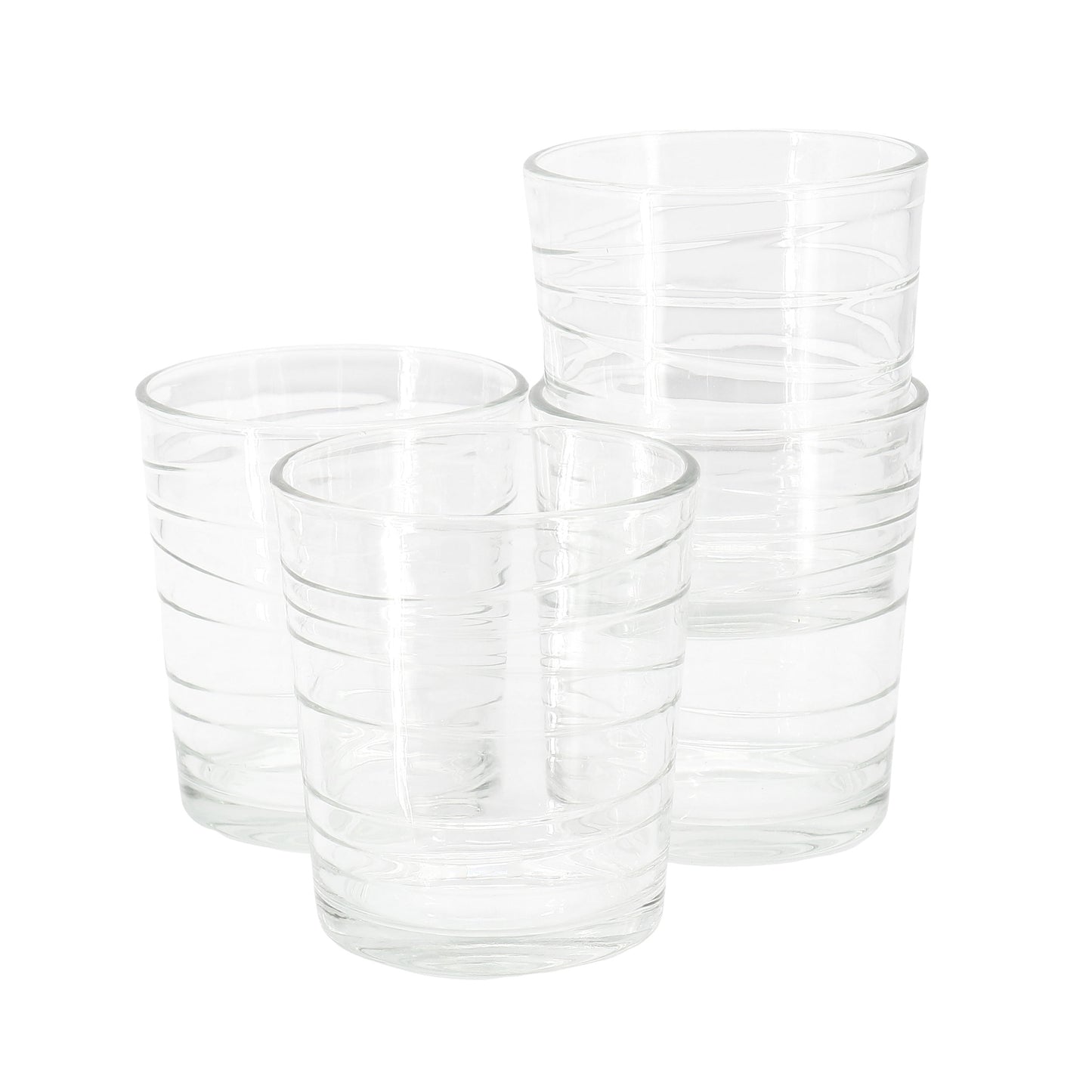 Gibson Home 4 Piece 13.5 Ounce Swirl Double Old-Fashioned Glassware | Glassware | Under $100 | Kitchen + Metal