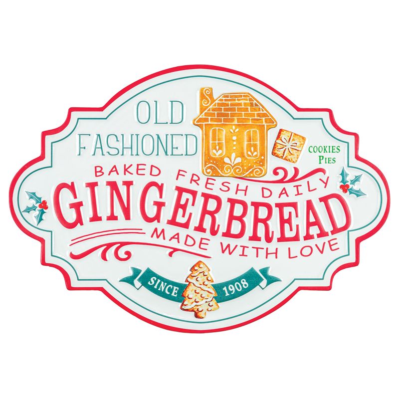 Santa's Sweet Shoppe Collection 16" Old Fashioned Gingerbread Sign