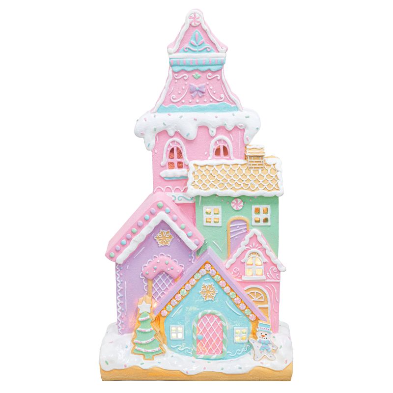 Santa's Sweet Shoppe Collection - 18" Candied Christmas Light Up Townhome