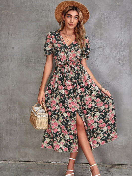 Floral Dress with Slit | Apparel | Under $100 | Kitchen + Metal
