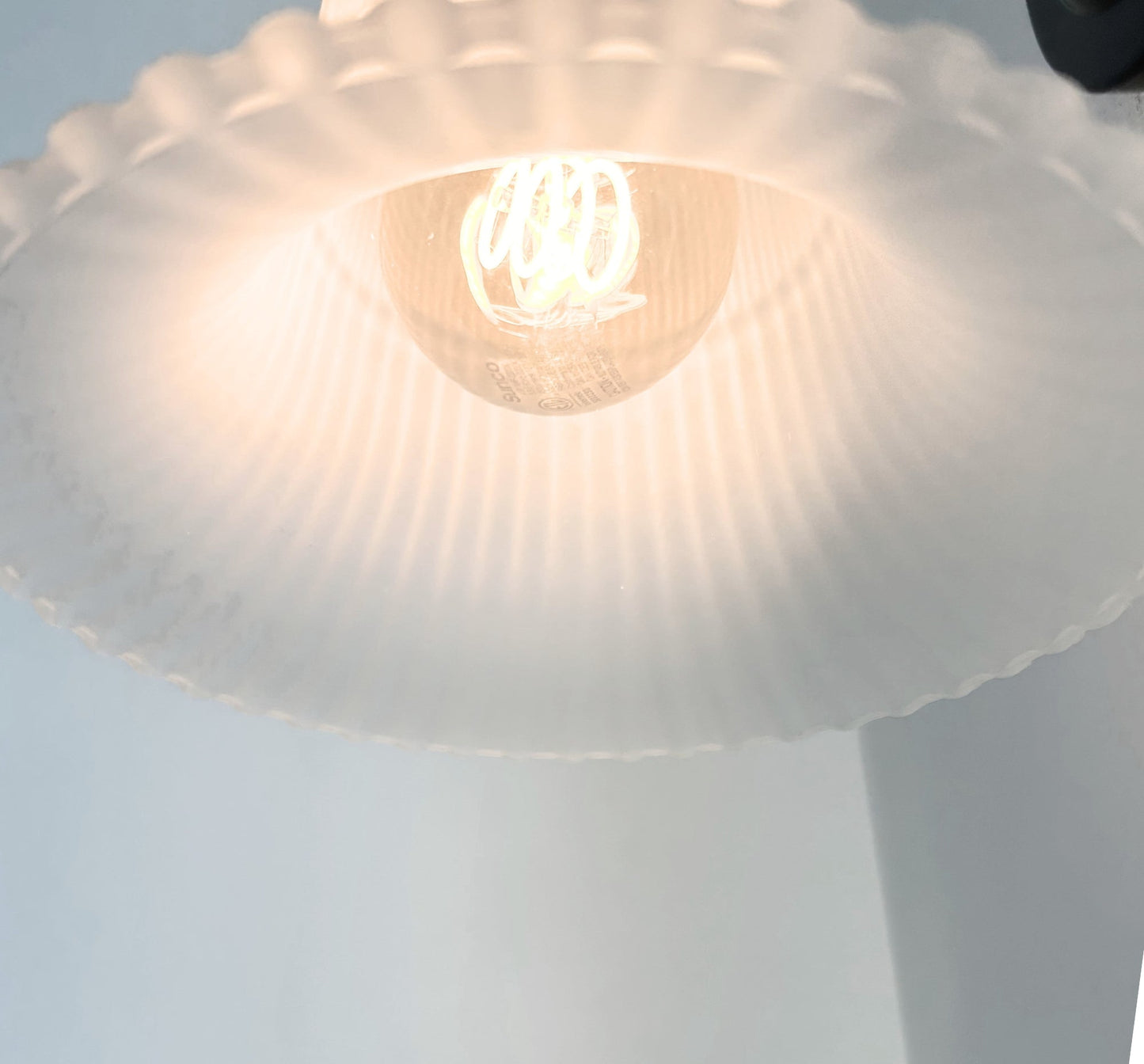 Large Antique Super Flare Frosted Glass Wall Sconce