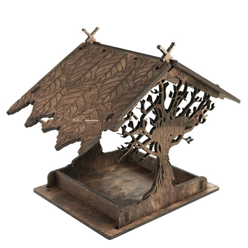 Rustic Woodland Hanging Bird Feeder - Charming Outdoor Garden Decor | Kitchen + Metal