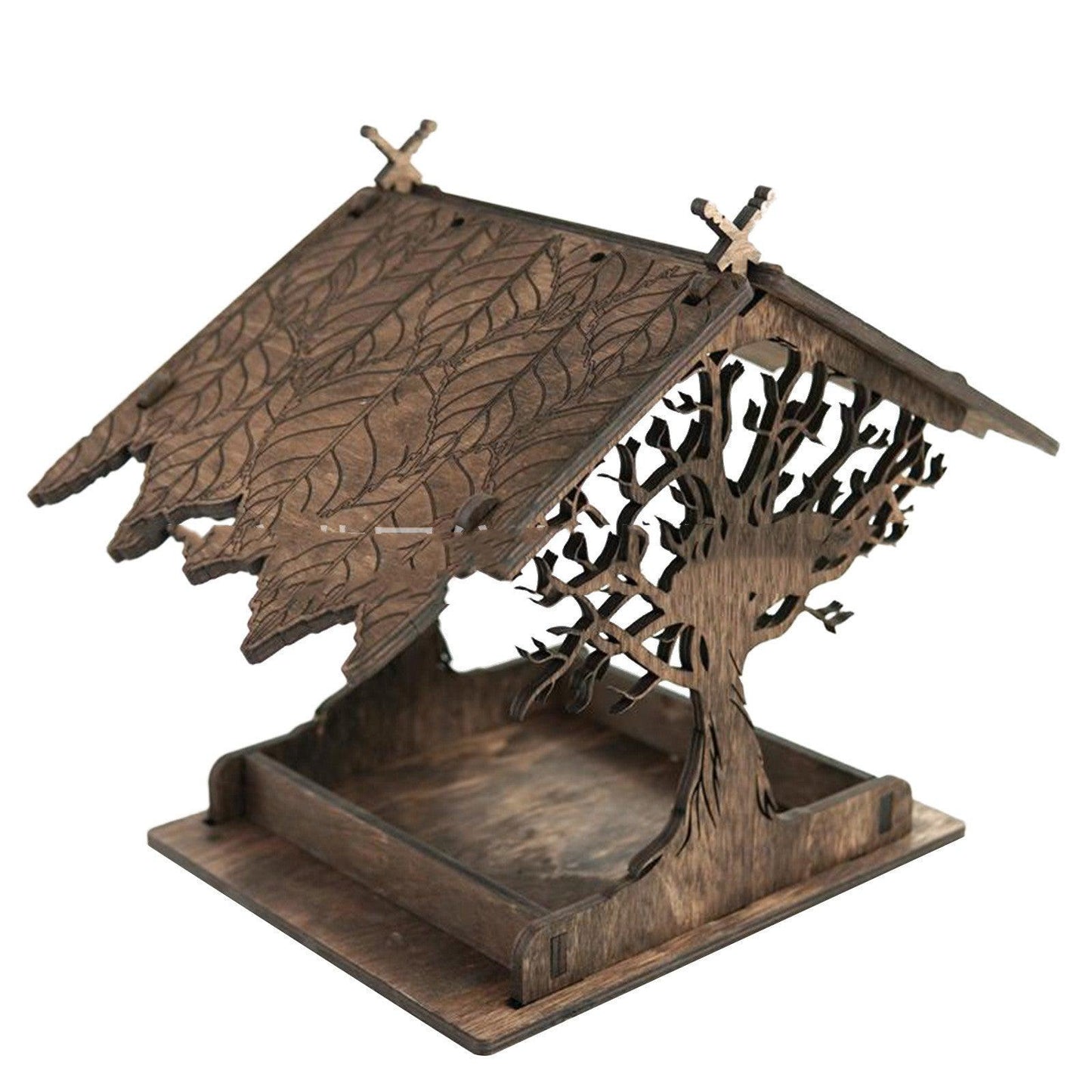 Rustic Woodland Hanging Bird Feeder - Charming Outdoor Garden Decor | Kitchen + Metal