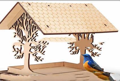 Rustic Woodland Hanging Bird Feeder - Charming Outdoor Garden Decor | Kitchen + Metal