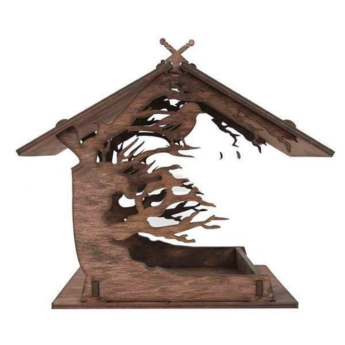 Rustic Woodland Hanging Bird Feeder - Charming Outdoor Garden Decor | Kitchen + Metal