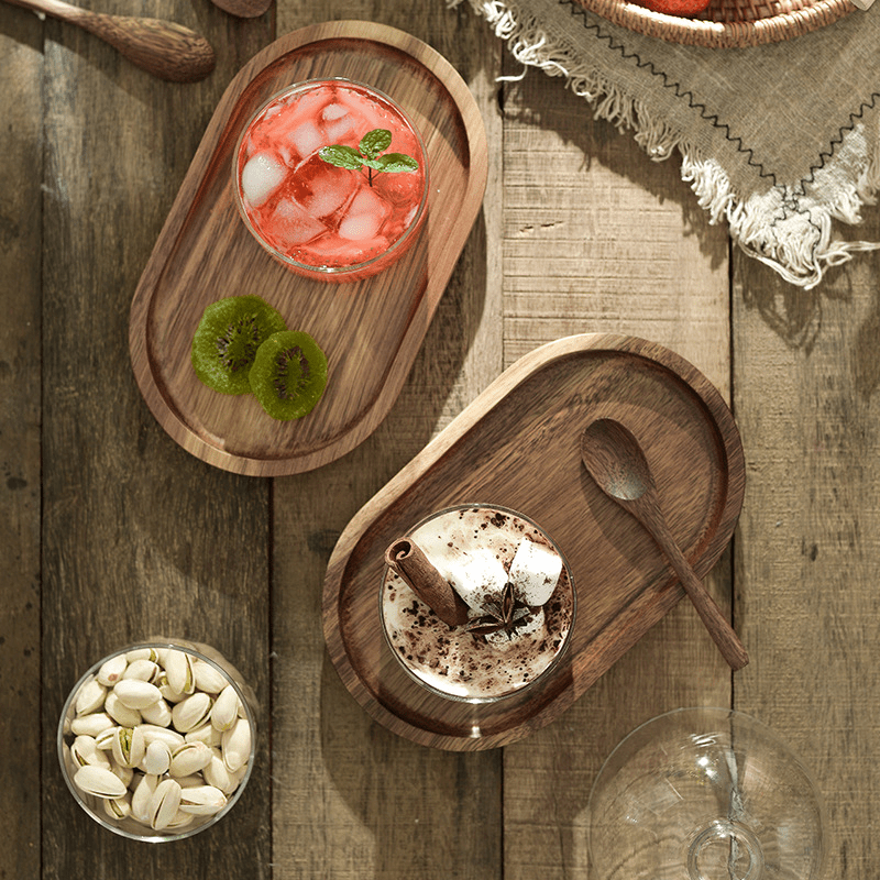 Elegant MultiPurpose Wooden Tray for Serving Snacks | Kitchen + Metal