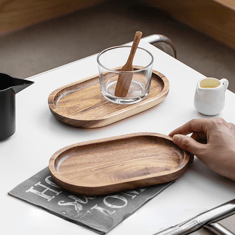 Elegant MultiPurpose Wooden Tray for Serving Snacks | Kitchen + Metal