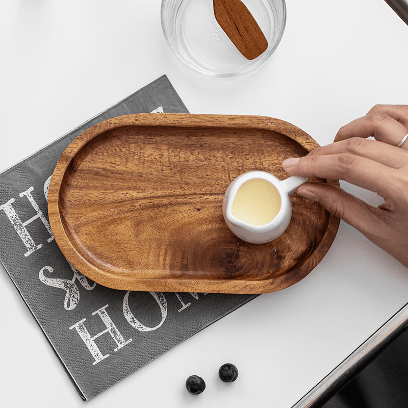 Elegant MultiPurpose Wooden Tray for Serving Snacks | Kitchen + Metal