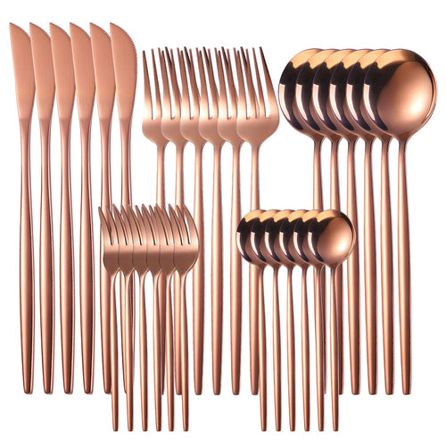 30pc Stainless Steel Cutlery Set Knives Forks Spoons