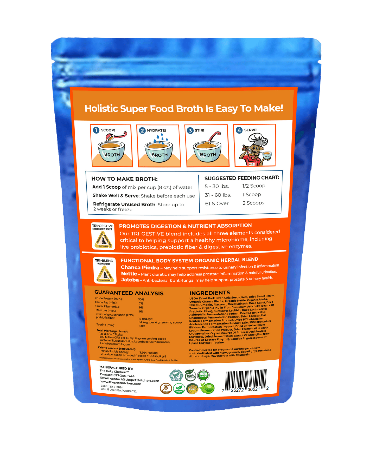 Petz Kitchen Super Food Broth for Urinary Tract Health Support